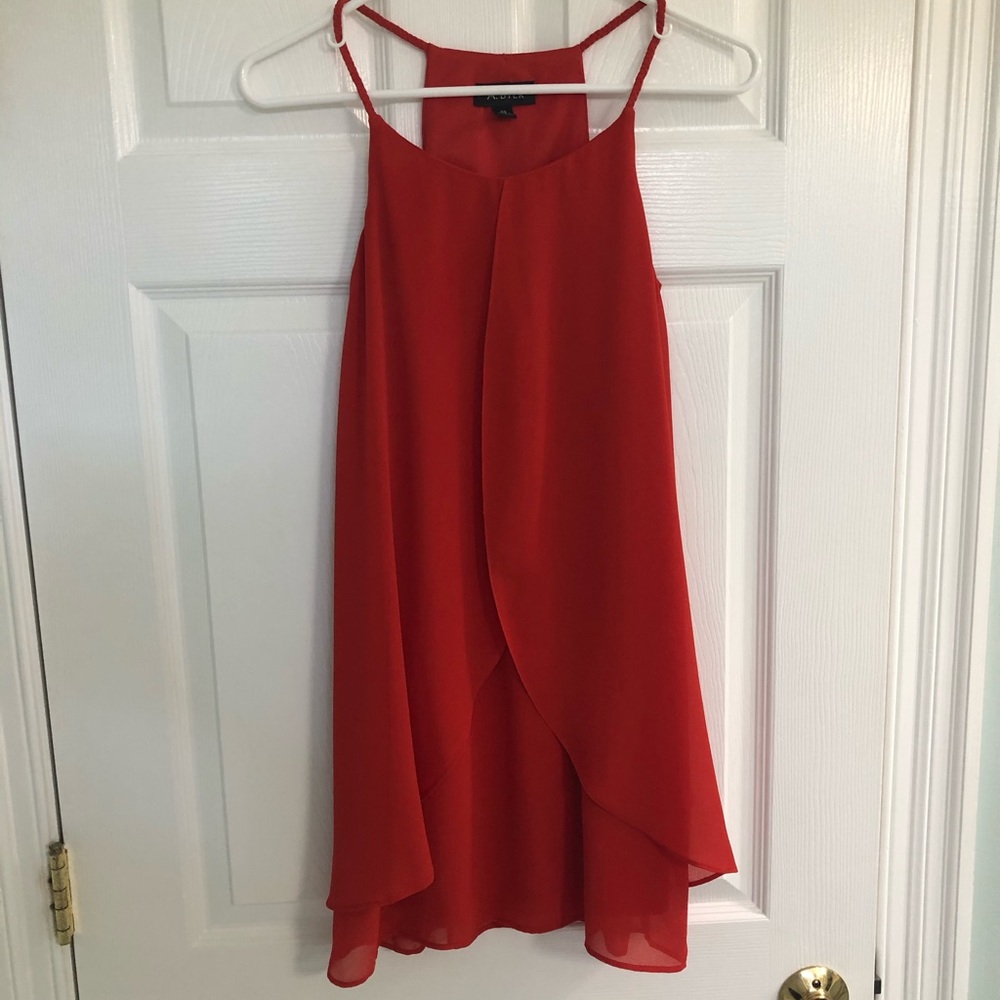 Simple red sleeveless dress